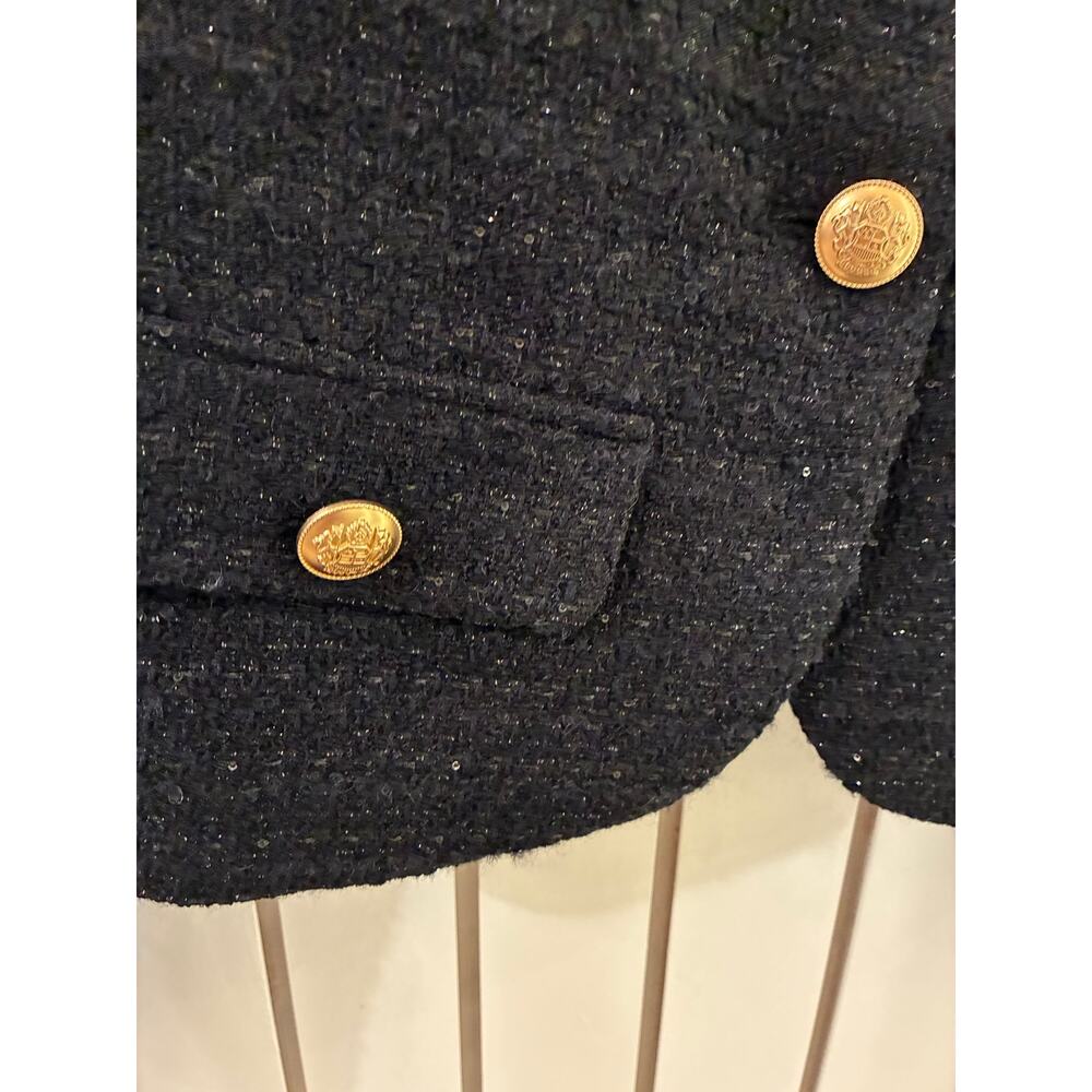 Urban Revivo Black Tweed Blazer Size 4 - Picture 5 of 7